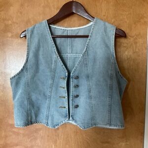 Stylish Light Wash Denim Vest size XL